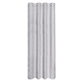 Záclona s kroužky, žakár, uni - šedá, 245 mm, 140 mm