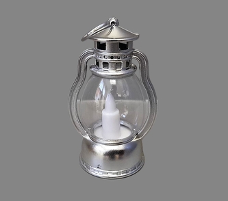 Lucerna stříbrná malá LED