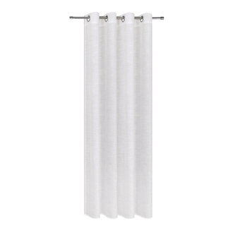 Záclona s kroužky, tkaný efekt - bílá, 245 mm, 140 mm