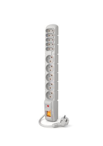 Acar S10 3m kabel, 5+5 zásuvek, přepěťová ochrana, bílá