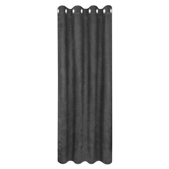 Záclona s kroužky, uni, termo-blackout - antracit, 245 mm, 145 mm