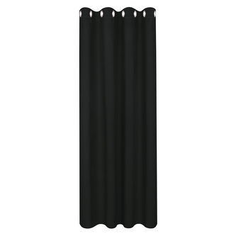 Záclona s kroužky, uni - černá, 245 mm, 145 mm