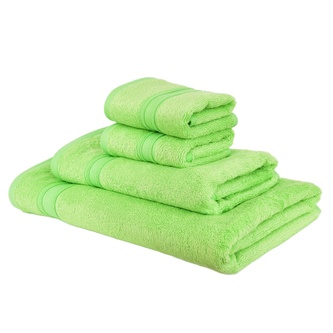 Sada bambusových ručníků a osušky, zelené