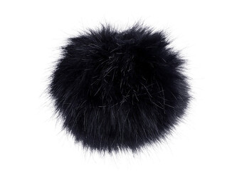 Kožešinová bambule s poutkem Ø12 a 14 cm - 1 ks - 9 (Ø12 cm) modrá temná