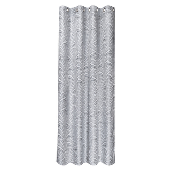 Záclona s kroužky, žakár, ornament - světle šedá, 245 mm, 140 mm