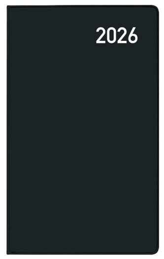 Taschenkalender Saturn Leporello Karton schwarz 2026