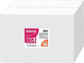 Papírové ručníky, bílá, 2-vrstvé, skládané V, 200 útržků, 21 x 25 cm, SOVIO PP20870