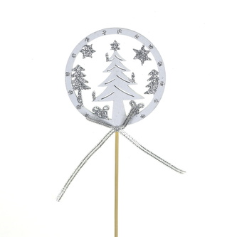 Zápich stromek s glitrem 8x8/30 cm