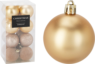 KOMPLET 16 BOMBEK 5CM ZŁOTE