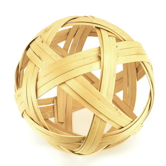 Bambusová dekorační koule přírodní, Ø14 cm