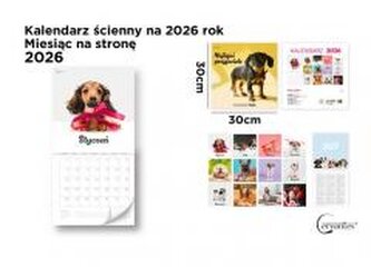 Kalendarz 2026 ścienny 30x30cm Psy