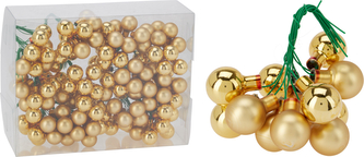 BOMBKI ŚWIĄTECZNE 2CM NA DRUCIE ZŁOTE