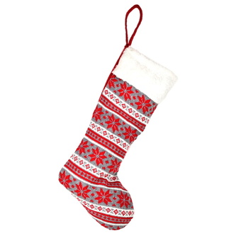 Vánoční bota pletená na koledu 45x11 cm