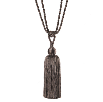 Ozdobný úvaz na záclony - šedá