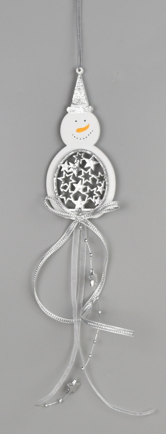 Závěsný sněhulák s mašlí