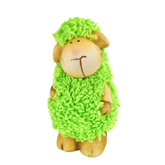 Ovečka keramická kudrnatá zelená 12 cm