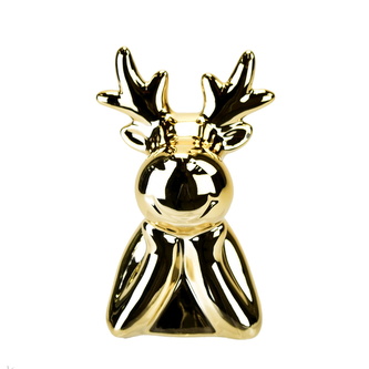 Keramický sob zlatý 11 cm