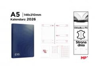 Kalendarz 2026 A5 dzienny niebieski