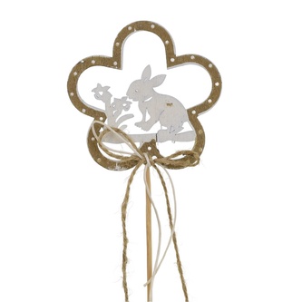 Zajíček v kytičce zápich 8x8/36 cm