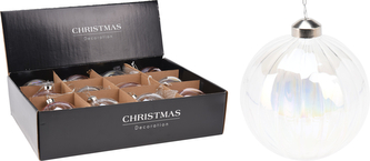 BOMBKA ŚWIĄTECZNA SZKLANA 8CM SZKŁO ORAGNICZNE