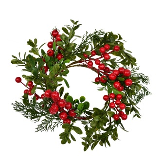 Věnec zdobený borůvčím a bezinkami Ø30 cm