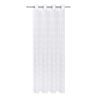 Záclona s kroužky, vypalovaný vzor - bílá, 245 mm, 140 mm