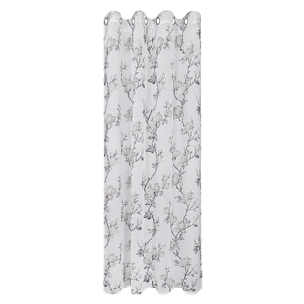 Záclona s kroužky, potisk - taupe, 245 mm, 140 mm