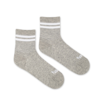 Tříčtvrteční ponožky Proužek šedé Šedé L (43-46)