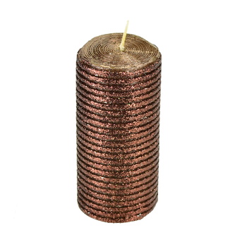 Svíčka s měděným glitrem 9,5x5 cm