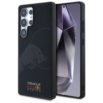 Oracle Red Bull Racing Leather Meshed Debossed Logo MagSafe kryt Samsung Galaxy S25 Ultra modrý