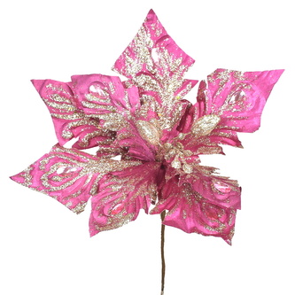 Poinsetie třpytivá zápich - růžová