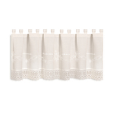 Závěs s poutky, bistro, vyšívaný - přírodní, 45 mm, 150 mm