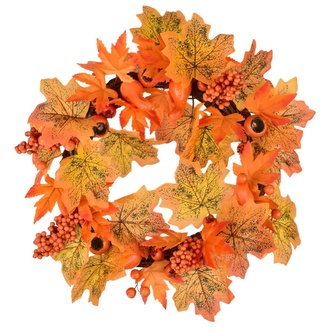 Podzimní proutěný věnec s javorovými listy Ø30 cm