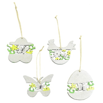 Perforované velikonoční motivy na zavěšení 4 ks