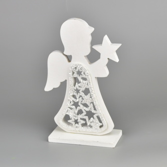 Anděl dřevěný bílý