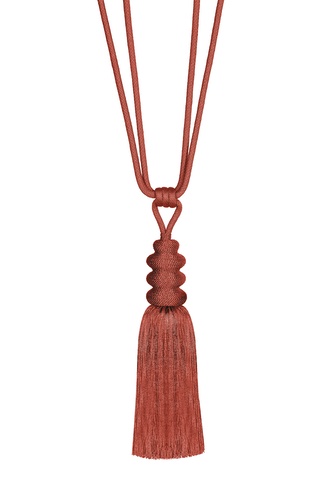 Ozdobný úvaz na záclony - rezavá