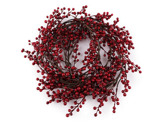 Umělá girlanda mini jeřabina - 1 ks - červená tmavá