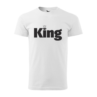 Tričko s potiskem King: bílé XL