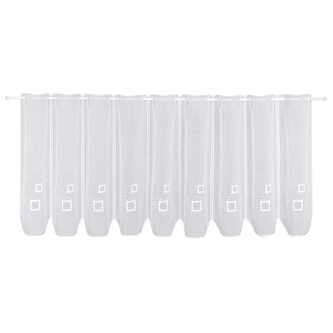 Krátká záclonka s výšivkou Bianca, bílá - 45 mm, 145 mm