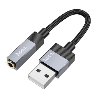 Kabel AUX (Hoco UPA32D) USBA A na Jack 3,5mm, 15cm, barva černá