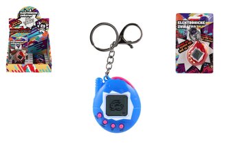 Zvířátko elektronické přívěsek plast 5x6cm na bat. 4 barvy se zvukem na kartě 12ks v boxu