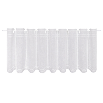 Krátká záclonka s výšivkou Anika, bílá - 45 mm, 145 mm