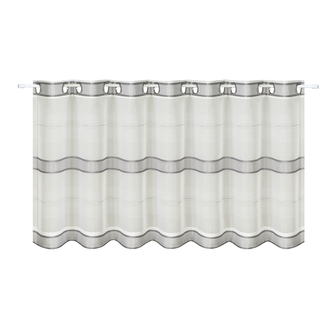 Záclona s kroužky, krešovaná - světle šedá, 50 mm, 140 mm