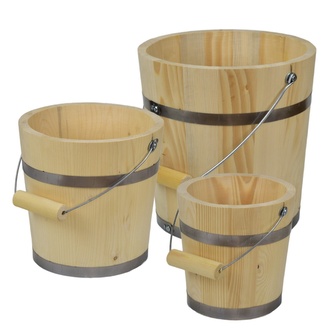 Vědra dřevěná 3 ks, Ø19-29 cm