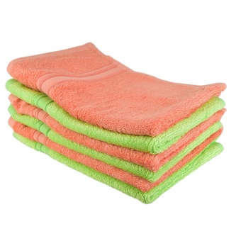 Sada bambusových ručníků na ruce 6 ks 30x50, losos/zelená