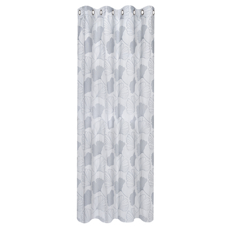 Záclona s kroužky, žakár, gingko - světle šedá, 245 mm, 140 mm