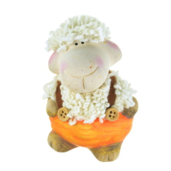 Ovečka keramická kudrnatá 10,5 cm