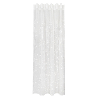 Záclona s poutky, zatemňovací, výšivka - slonová kost, 245 mm, 145 mm