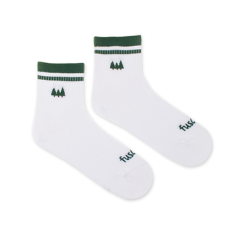 Tříčtvrteční ponožky Stromy Bílé M (39-42)