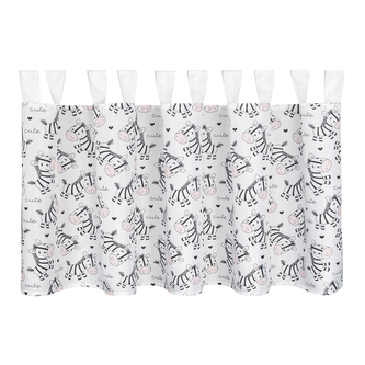 Kuchyňská záclonka, potisk - antracit, 48 mm, 140 mm